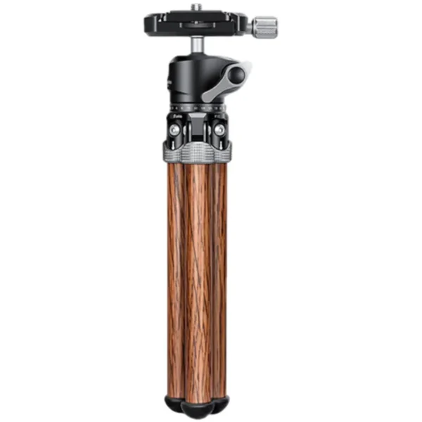 Leofoto MT-02C Mini Carbon Fibre Table Top Tripod with LH-22 Ball Head - Wood - Image 2